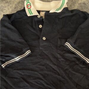 Black Polo Shirt with White Collar